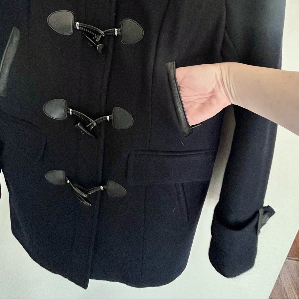 TOMMY HILFIGER Wool Duffle Coat Toggle Military Academia Winter Overcoat Size M - Picture 10 of 15
